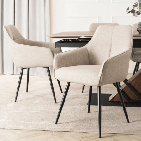 Krzesło beżowe tapicerowane do jadalni Palma 