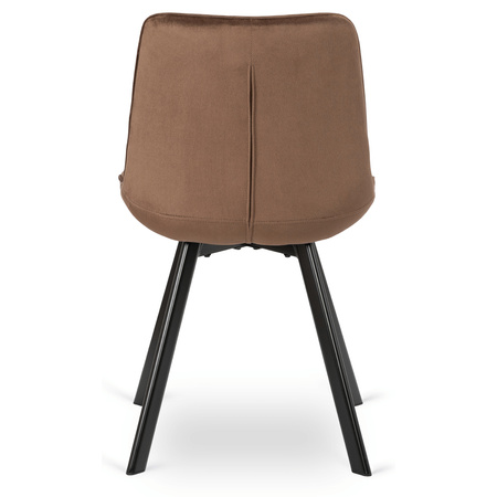 Krzesło brązowe welurowe nowoczesne do jadalni Rick 