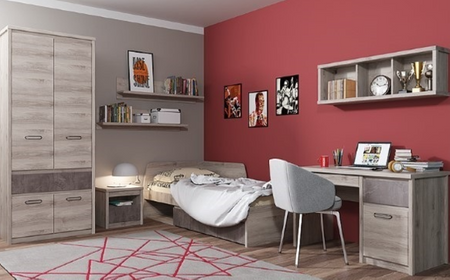 Łóżko z szufladami do pokoju młodzieżowego  90x200 JAZZ 90 Mebel Bos