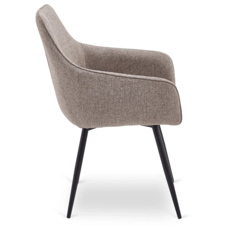 Krzesło nowoczesne kubełkowe tapicerowane do jadalni beżowe Palma