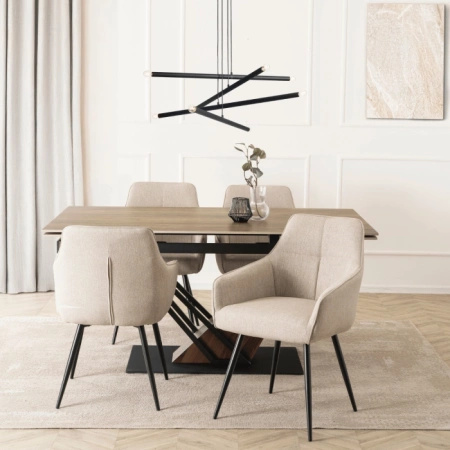 Krzesło beżowe tapicerowane do jadalni Palma 