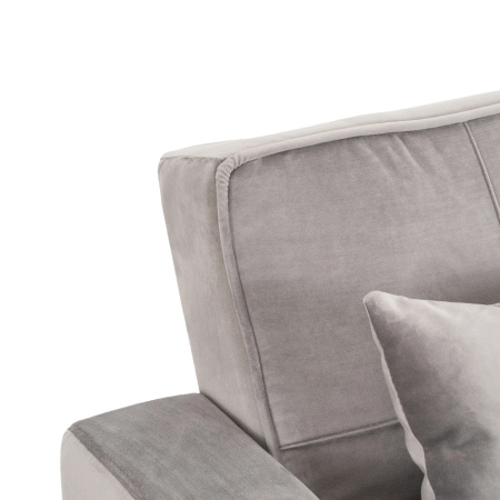 Fotel rozkładany Solor szary welurowy z funkcją spania