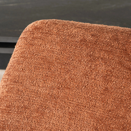 Krzesło nowoczesne kubełkowe tapicerowane do salonu rude Flav 