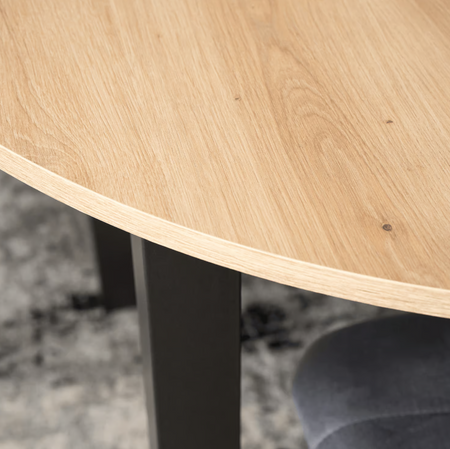 Stół okrągły rozkładany 102-142 cm do salonu dąb artisan/czarny 