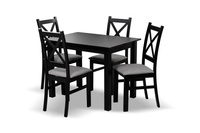 Zestaw stół prostokątny Aosta z 4 krzesłami kolor czarny