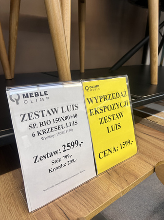 Zestaw stół rozkładany prostokątny z krzesłami Luis