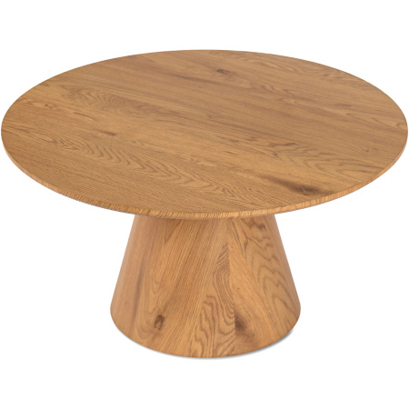 Stolik kawowy okrągły na jednej nodze do salonu dąb naturalny Carly Max 80 cm 