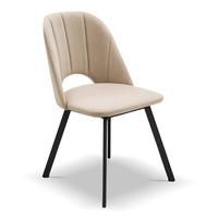 Krzesło tapicerowane welwetowe beżowe do jadalni nowoczesne Maja II