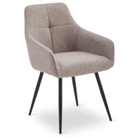 Krzesło nowoczesne kubełkowe tapicerowane do jadalni beżowe Palma