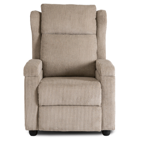 Fotel wypoczynkowy rozkładany z podnóżkiem beżowy 