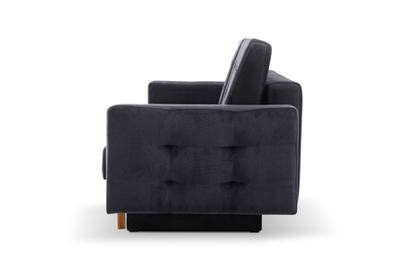 Sofa trzyosobowa na nóżkach z funkcją spania szara Vegas