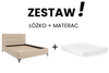 Łóżko tapicerowane  na nóżkach z materacem w zestawie 160x200 Sereno