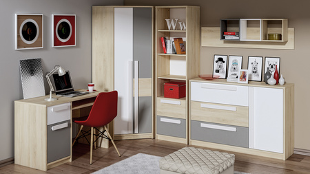 Regał wysoki na książki do pokoju młodzieżowego Drop 05 ML Meble