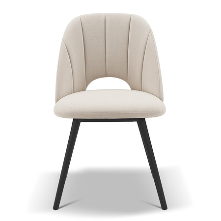 Krzesło tapicerowane welwetowe beżowe do jadalni nowoczesne Maja II