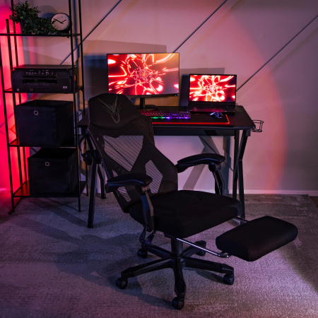 Fotel komputerowy gamingowy dla gracza nowoczesny czarny