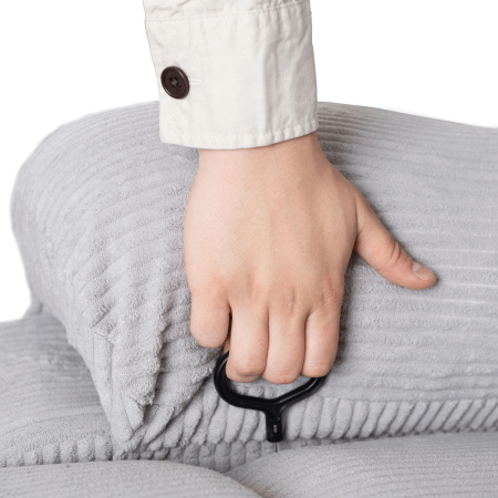 Fotel rozkładany szary sztruksowy z podnóżkiem Arturo