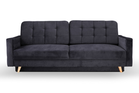 Sofa trzyosobowa na nóżkach z funkcją spania szara Vegas