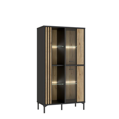 Witryna na wysokich nóżkach przeszklona do salonu w stylu loft Joakimis Forte