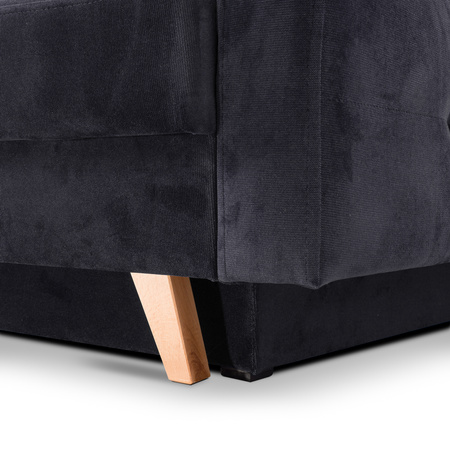 Sofa trzyosobowa na nóżkach z funkcją spania szara Vegas