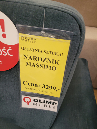 Narożnik rozkładany z funkcją spania na wysokich nóżkach Massimo