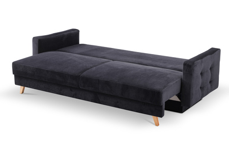 Sofa trzyosobowa na nóżkach z funkcją spania szara Vegas