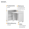 Biurko składane prawe Work Concept Slim biały połysk