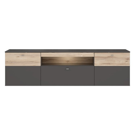 Szafka RTV nowoczesna i szeroka z podświetlana do salonu Como Forte