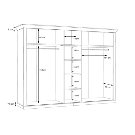 Szafa uchylna z lustrami do sypialni Kashmir Forte