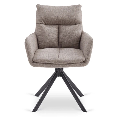 Krzesło obrotowe tapicerowane jasnobrązowe Paul 