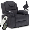 Fotel elektryczny masujący rozkładany z funkcją wstawania  ciemny popiel Fenix