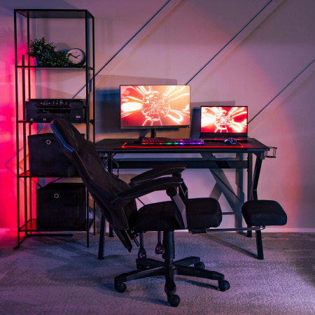 Fotel komputerowy gamingowy dla gracza nowoczesny czarny