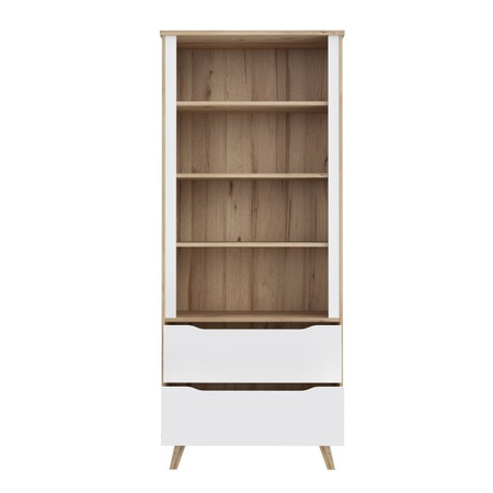 Regał wysoki z szufladnami na nóżkach do salonu VANKKA Forte