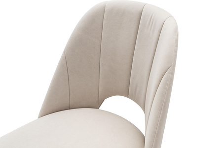 Krzesło tapicerowane welwetowe beżowe do jadalni nowoczesne Maja II