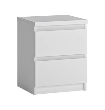 Szafka nocna z szufladami do sypialni biała Fribo Białe Meble Wójcik