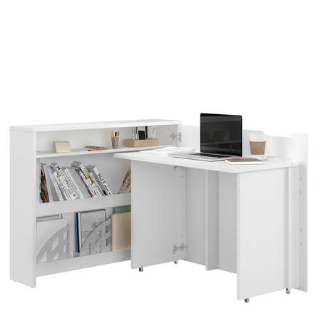 Biurko białe rozkładane lewe Work Concept 