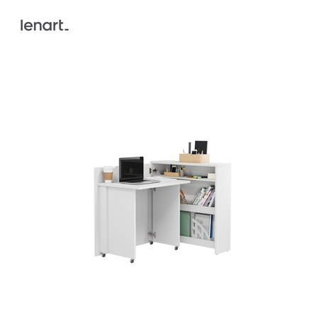 Biurko składane lewe Work Concept biały połysk