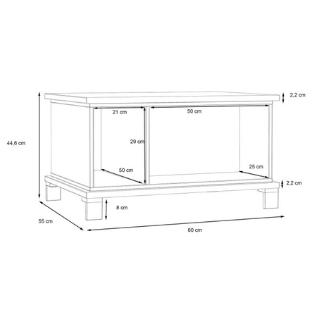 Stolik okolicznościowy z półkami do salonu Trondheim Forte
