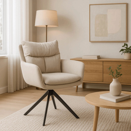 Krzesło obrotowe tapicerowane do jadalni Paul 