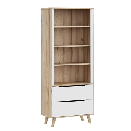 Regał wysoki z szufladnami na nóżkach do salonu VANKKA Forte