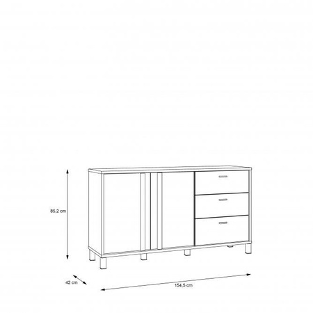 Komoda z szufladami na nóżkach do salonu Hayato Forte