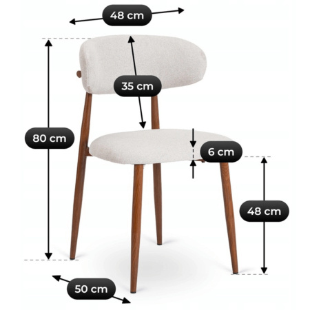 Krzesło drewniane tapicerowane w stylu PRL szare do jadalni Flavio 