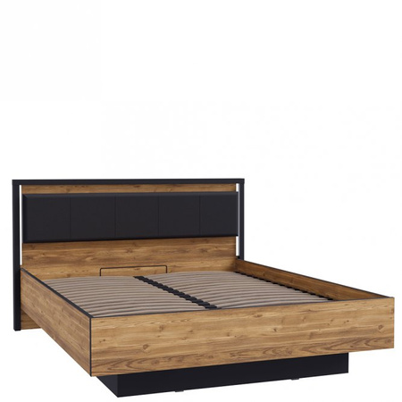 Łóżko z pojemnikiem na pościel dwuosobowe do sypialni