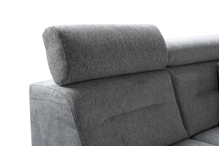 Narożnik rozkładany modułowy z ruchomymi zagłówkami szary Salto