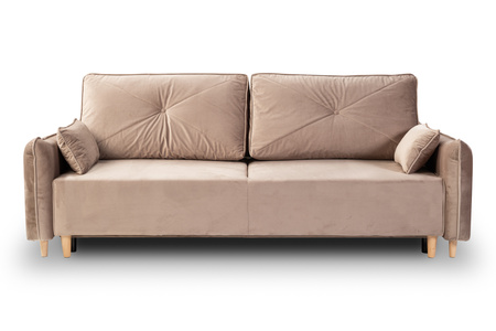 Sofa trzyosobowa na nóżkach beżowa rozkładana nowoczesna Monako II