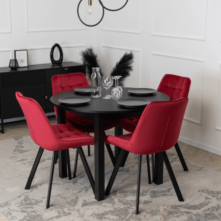 Krzesło taicerowane bordowe w stylu loftowym do jadalni Rick