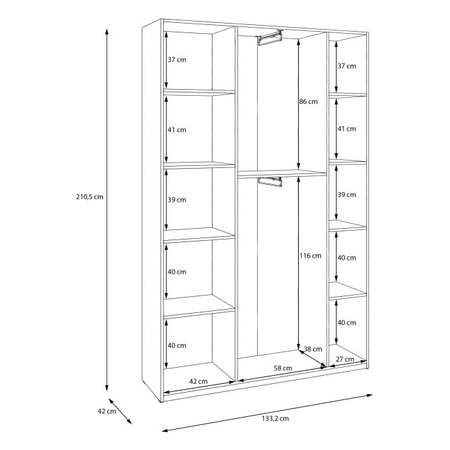 Szafa ubraniowa uchylna 130 cm biała Home Nook Forte 