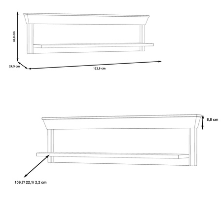 Półka wisząca nad telewizor do salonu w stylu klasycznym Kashmir Forte