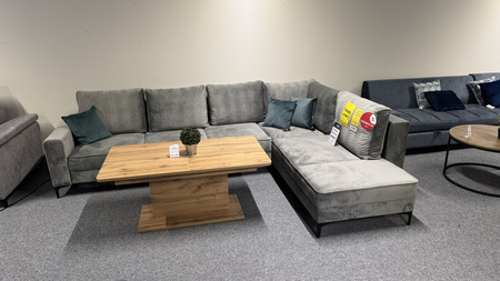 Narożnik rozkładany z funkcją spania na nóżkach do salonu Interior