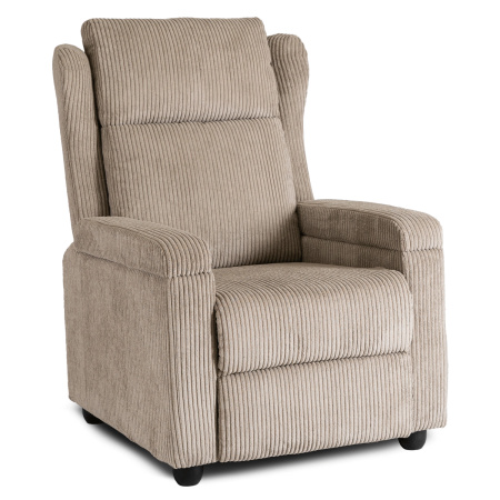 Fotel wypoczynkowy rozkładany z podnóżkiem beżowy 