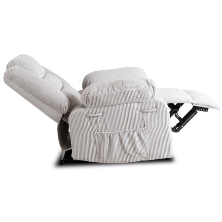 Fotel rozkładany szary sztruksowy z podnóżkiem Arturo